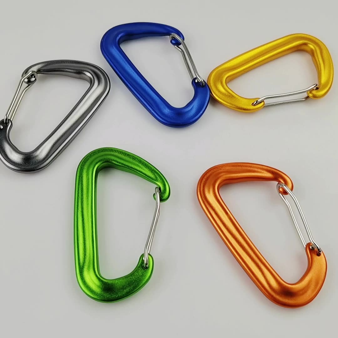 Personalizzato 12KN moschettoni Porta di filo di bloccaggio piccolo in alluminio moschettoni per Hammock1